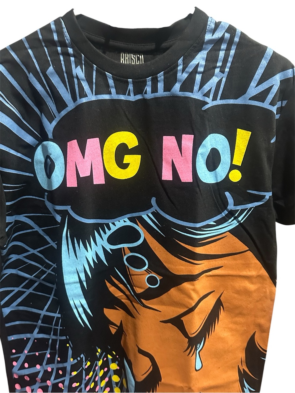 Black Graphic "OMG NO!" Pop Art Tee - Picture 2 of 3